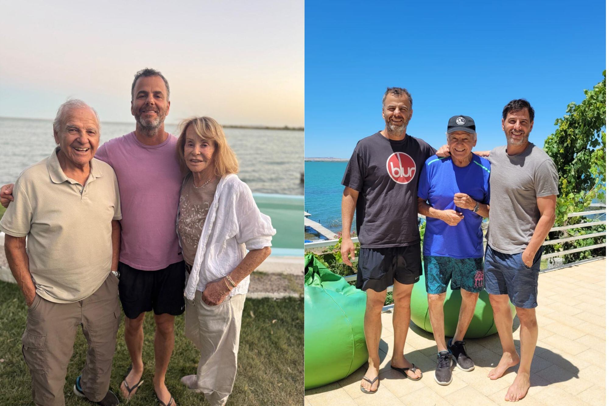 Facu Pereyra con sus padres, el doctor Juan Carlos Pereyra y Susana Grisanti. En la otra for, con supapá y su hermano, el doctor Lisandro Pereyra.