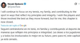 El anuncio de Novak Djokovic que sacudió al tenis: “Este capítulo ya está cerrado”