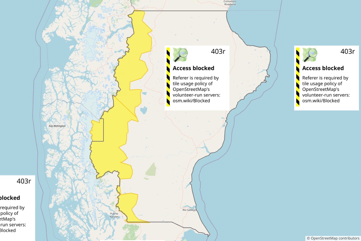 Zona de la provincia de Santa Cruz alcanzada por el alerta que emitió el Servicio Metereológico Nacional. (Foto: TN)