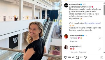 Reese Witherspoon en Argentina: el Malba compartió una foto de su paso por el museo donde nadie la reconoció