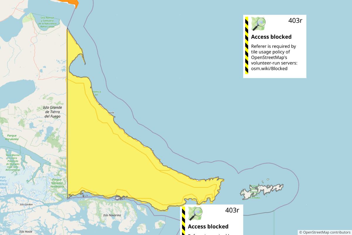 Zona de la provincia de Tierra del Fuego alcanzada por el alerta que emitió el Servicio Metereológico Nacional. (Foto: TN)