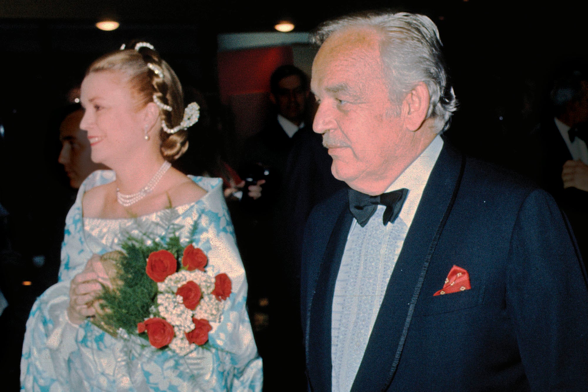 La princesa Grace y el príncipe Raniero en Montecarlo, en el Baile de la Rosa de 1977
