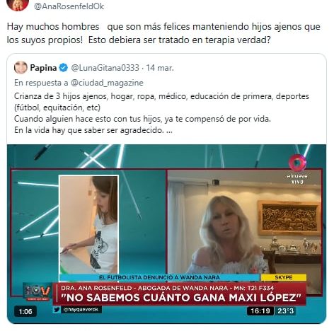 Ana Rosenfeld arremetió contra Mauro Icardi con un filoso comentario: “Debería ser tratado en terapia”