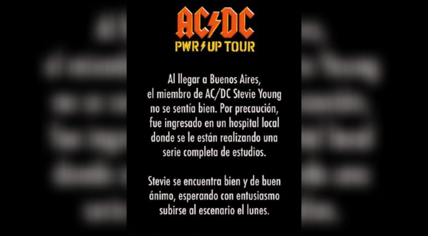 AC/DC guitarist Stevie Young hospitalized ahead of Buenos Aires concerts