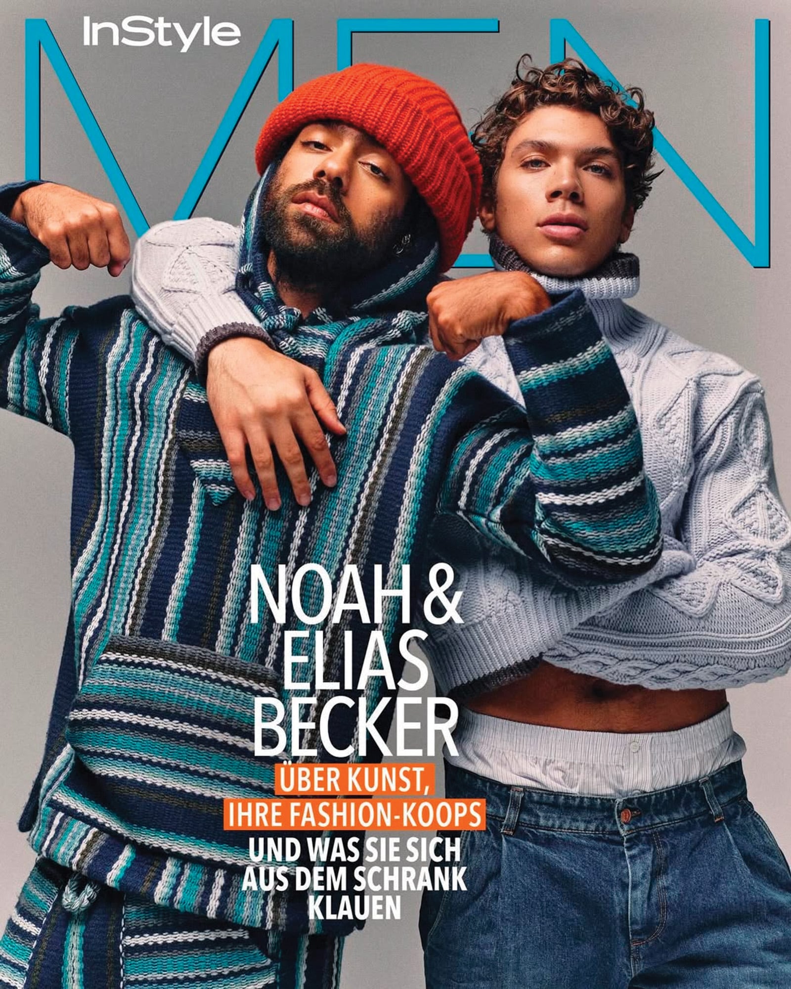 Con su hermano Noah como protagonistas de la tapa de la revista InStyle Men (edición alemana)