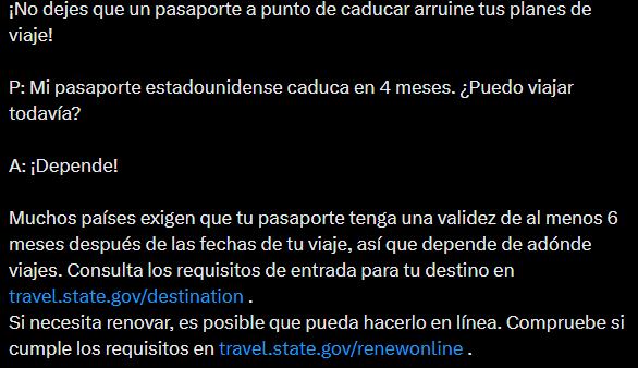 Estados Unidos advierte el error común con el pasaporte que podría dejarte sin viajar en 2026