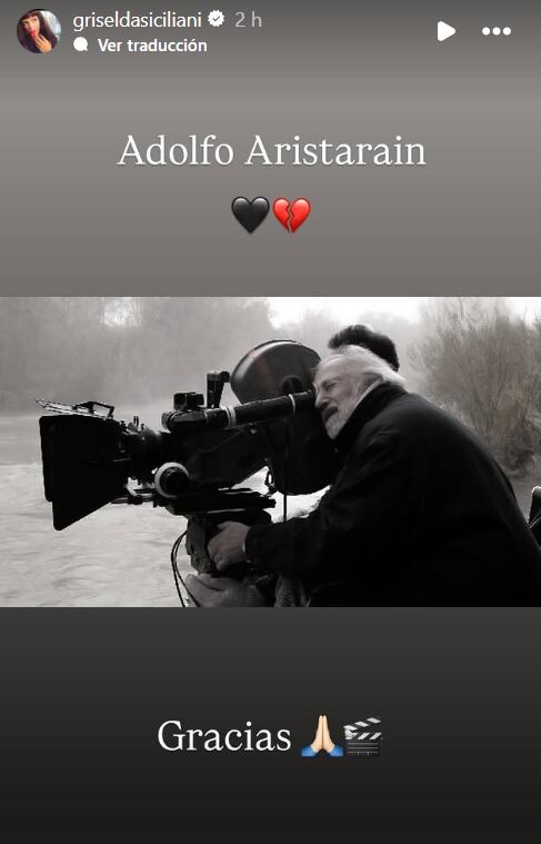 Griselda Siciliani despidió a Adolfo Aristarían con un posteo de Instagram. (Foto: Instagram / GriseldaSiciliani)