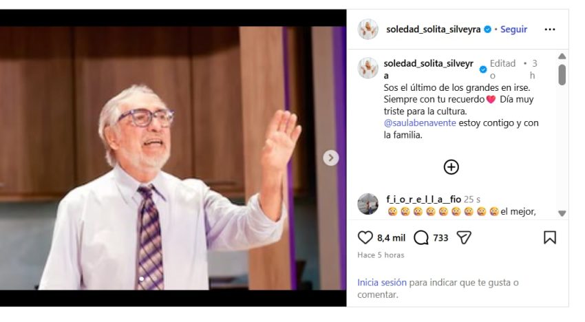 El emotivo mensaje de Soledad Silveyra por la muerte de Luis Brandoni: “Sos el último de los grandes en irse”