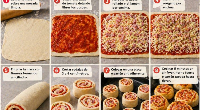 Pizza rolls en 5 minutos: la receta rápida y fácil con pocos ingredientes