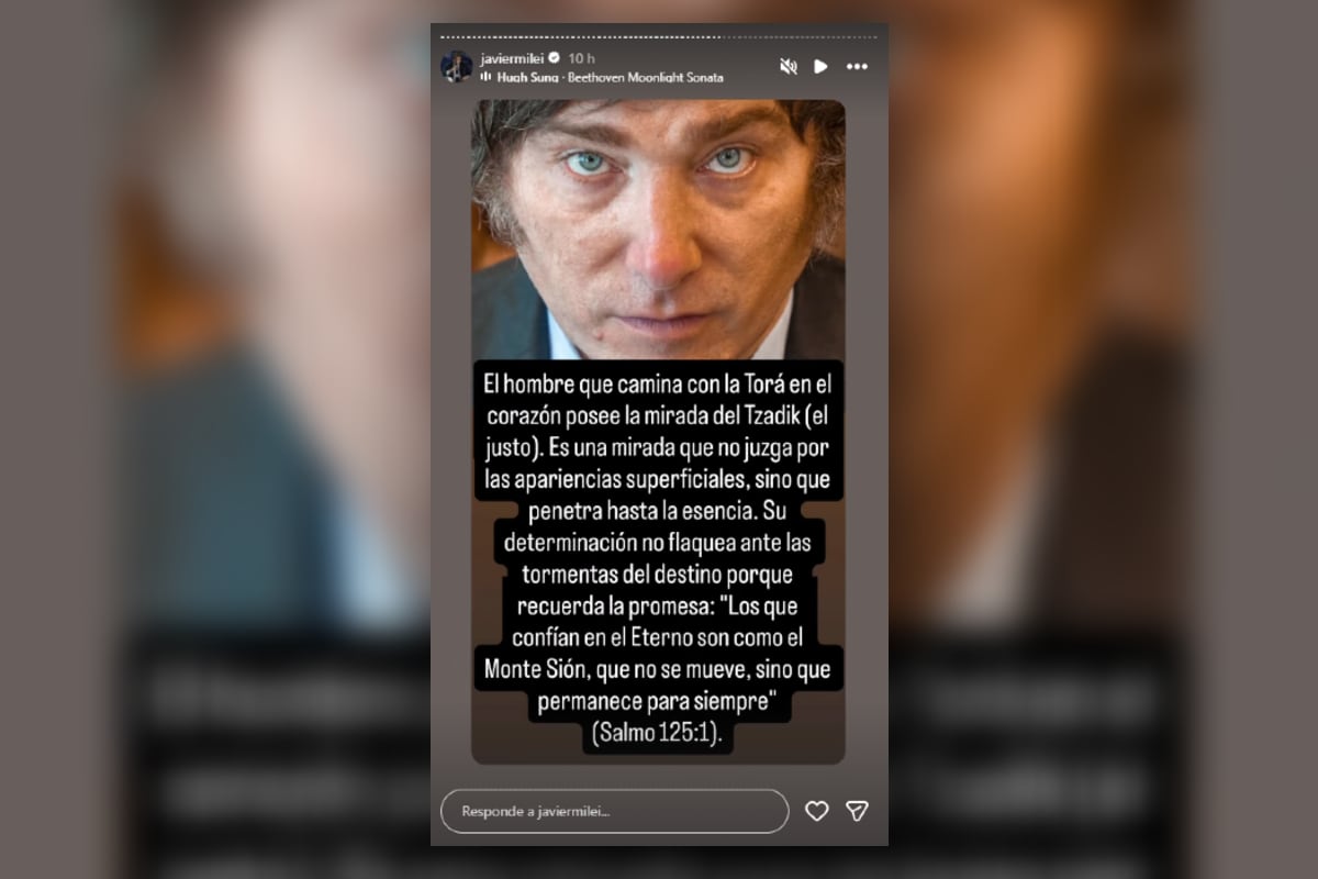 El posteo de Javier Milei en la red social Instagram con una reflexión de tinte religiosa