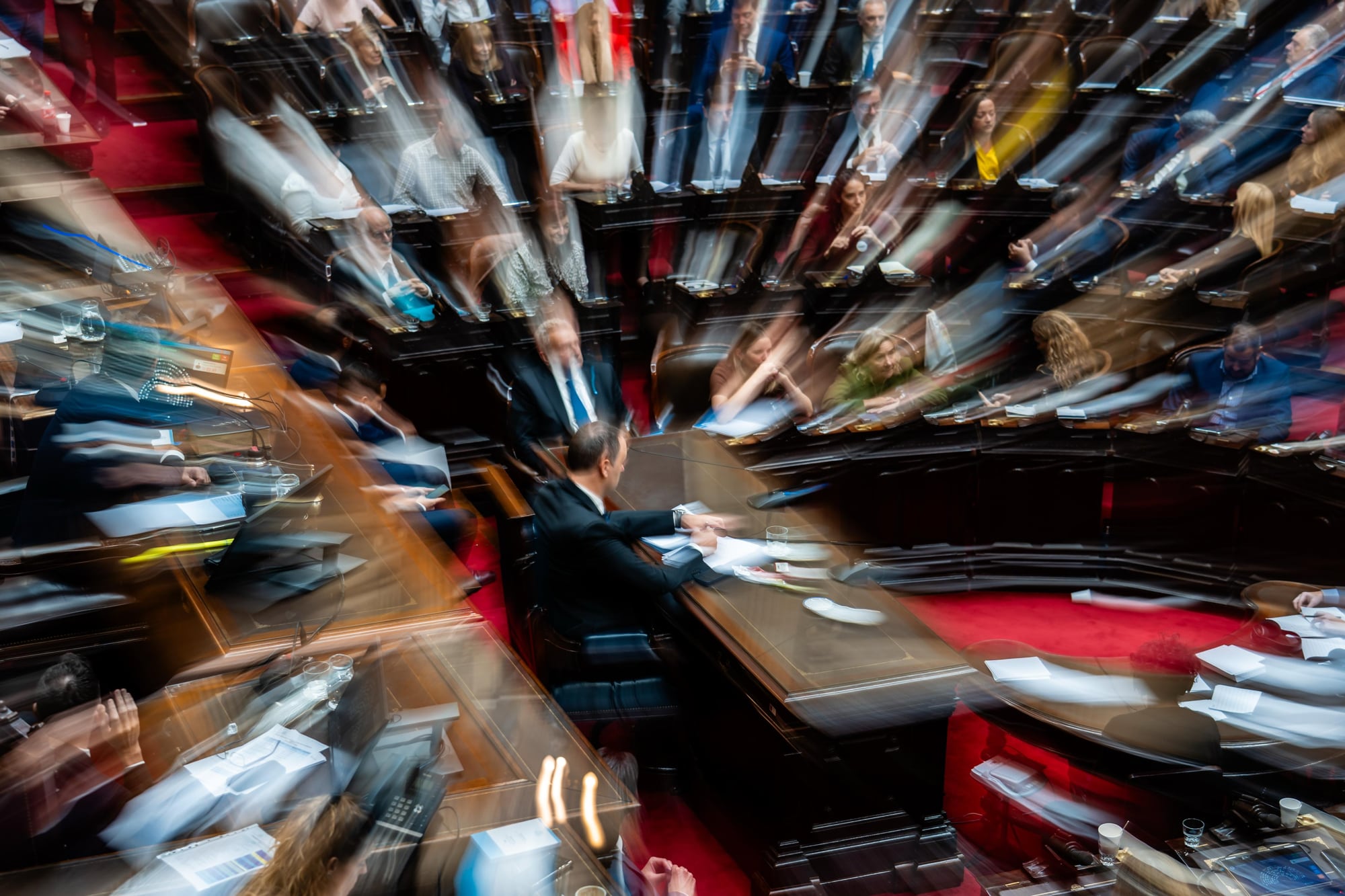 Manuel Adorni durante la presentación del informe de gestión en el Congreso de la Nación