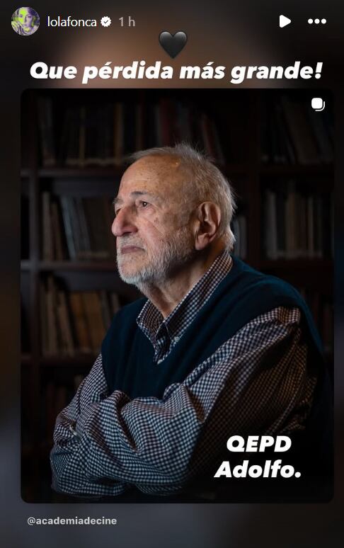 Dolores Fonzi hizo un posteo para despedir a Adolfo Aristarain. (Foto: Instagram / lolafonca)