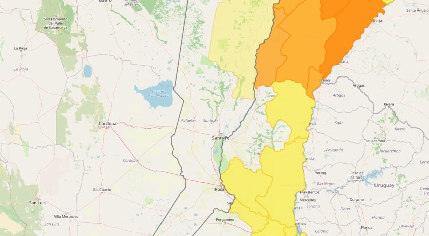 Hay alerta amarilla por tormentas para este martes 7 de abril en Santa Fe: las zonas afectadas