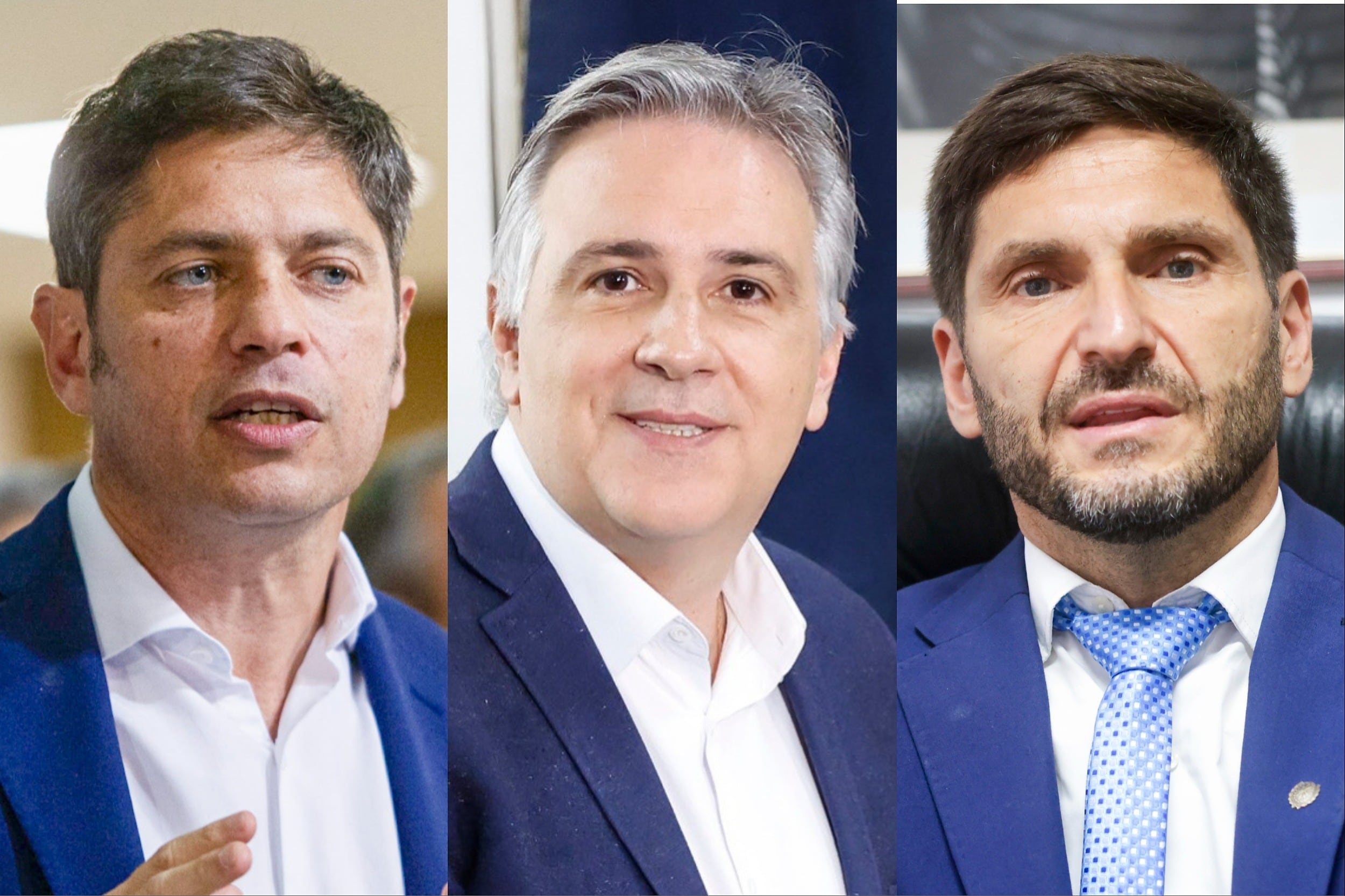 Los gobernadores Axel Kicillof, Martín Llaryora y Maximiliano Pullaro