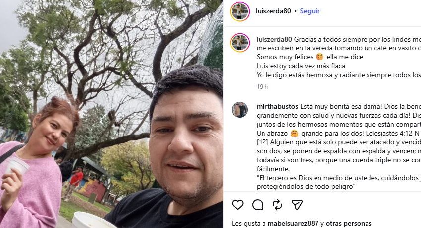 El conmovedor mensaje de la esposa de Luisito de “Cuestión de Peso” tras salir de terapia intensiva