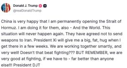 Trump le pidió a China que no entregue armas a Irán