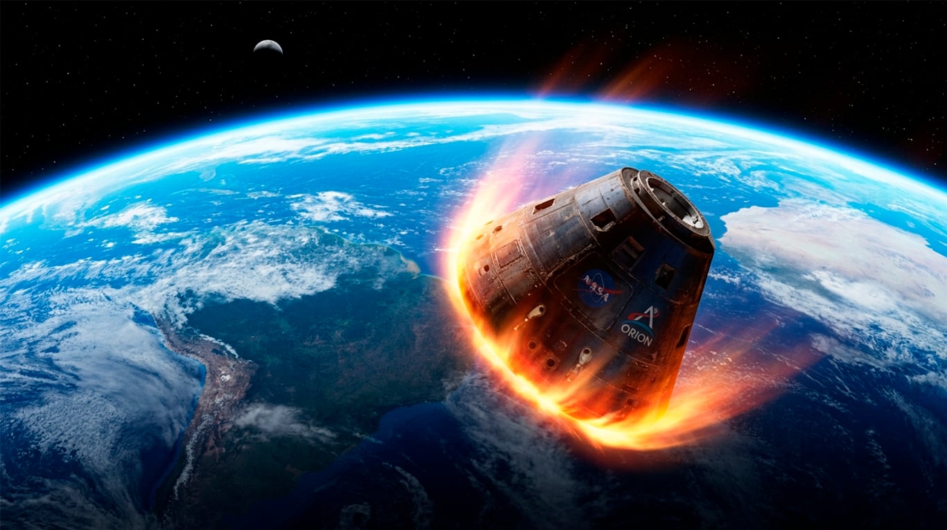 Artemis II: cómo y cuándo será el reingreso de Orion y cuáles son los riesgos que corre la tripulación. (Imagen: GeminiAI)