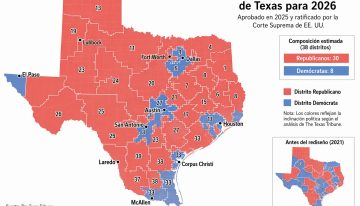 Es oficial: el nuevo mapa de distribución de distritos en Texas que la Corte Suprema permitió aplicar para 2026