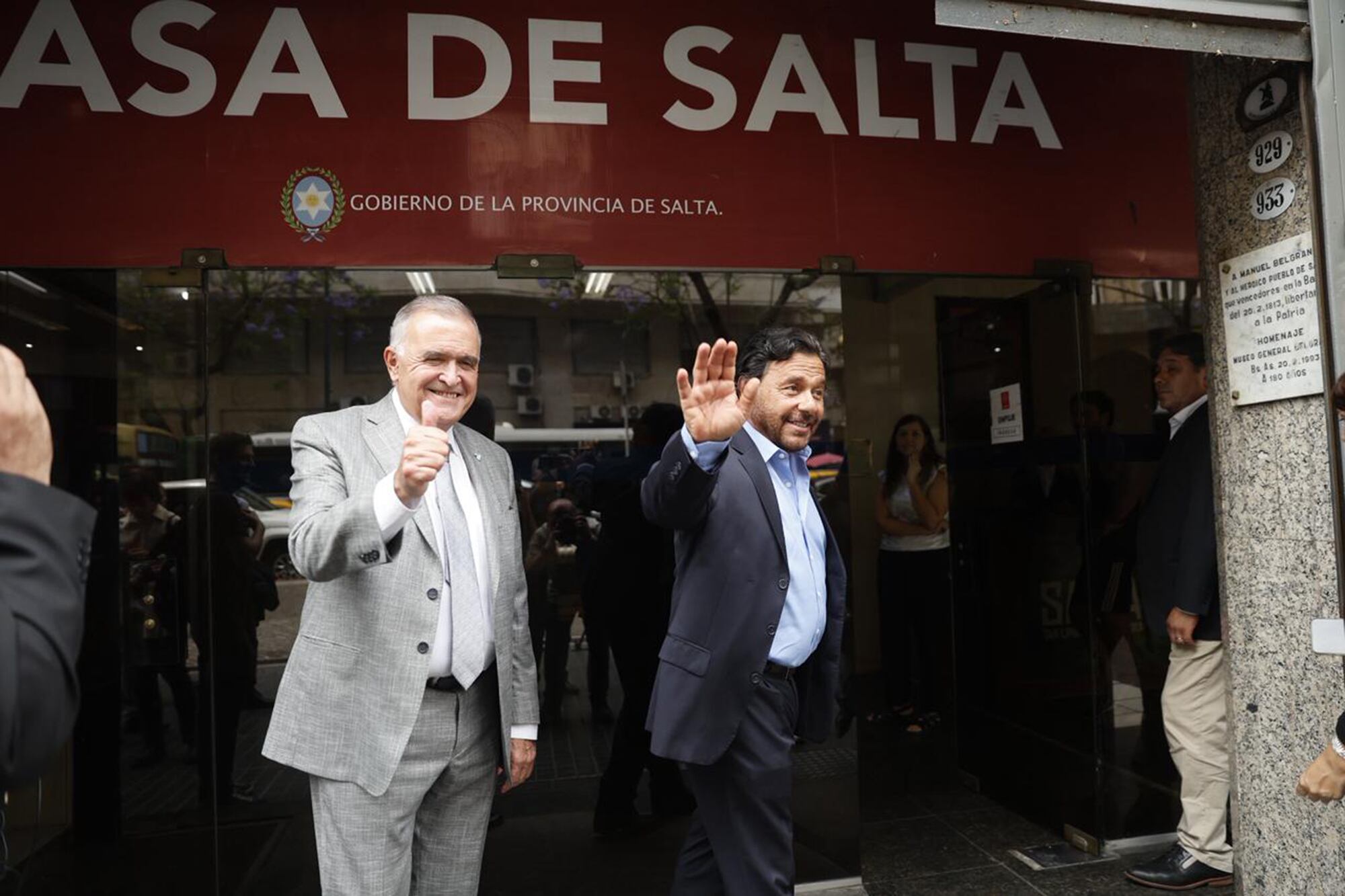 Los gobernadores Osvaldo Jaldo (Tucumán) y Gustavo Sáenz (Salta) 