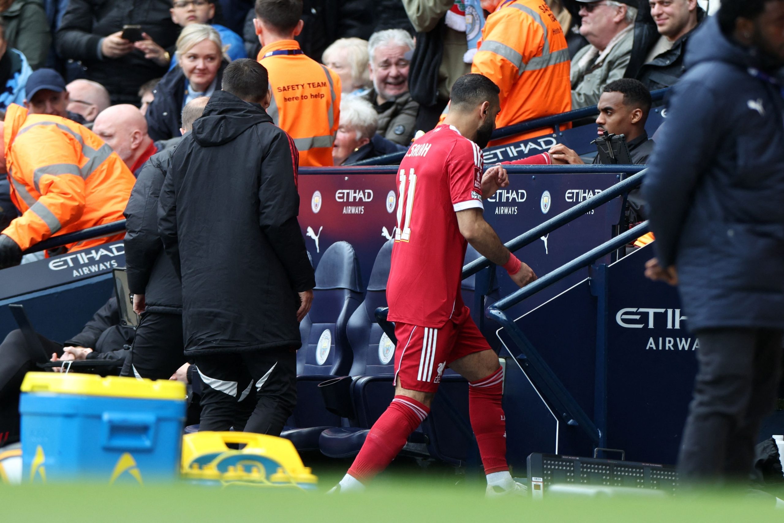 Mohamed Salah salió reemplazado en el minuto 77; su ciclo en Liverpool está llegando a su fin