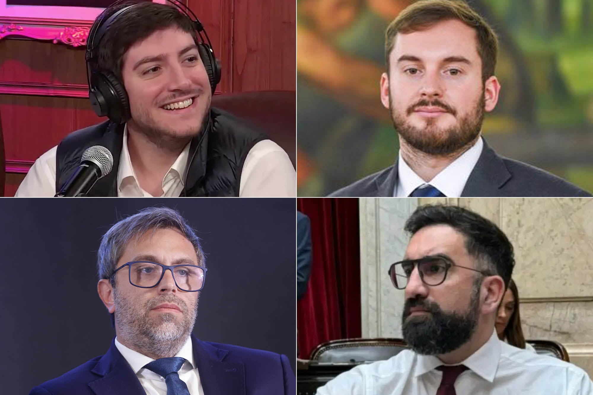 Juan Pablo Carreira; Felipe Núñez, Federico Furiase y Alejandro Bongiovanni, los señalados por accceder a créditos del Banco Nación