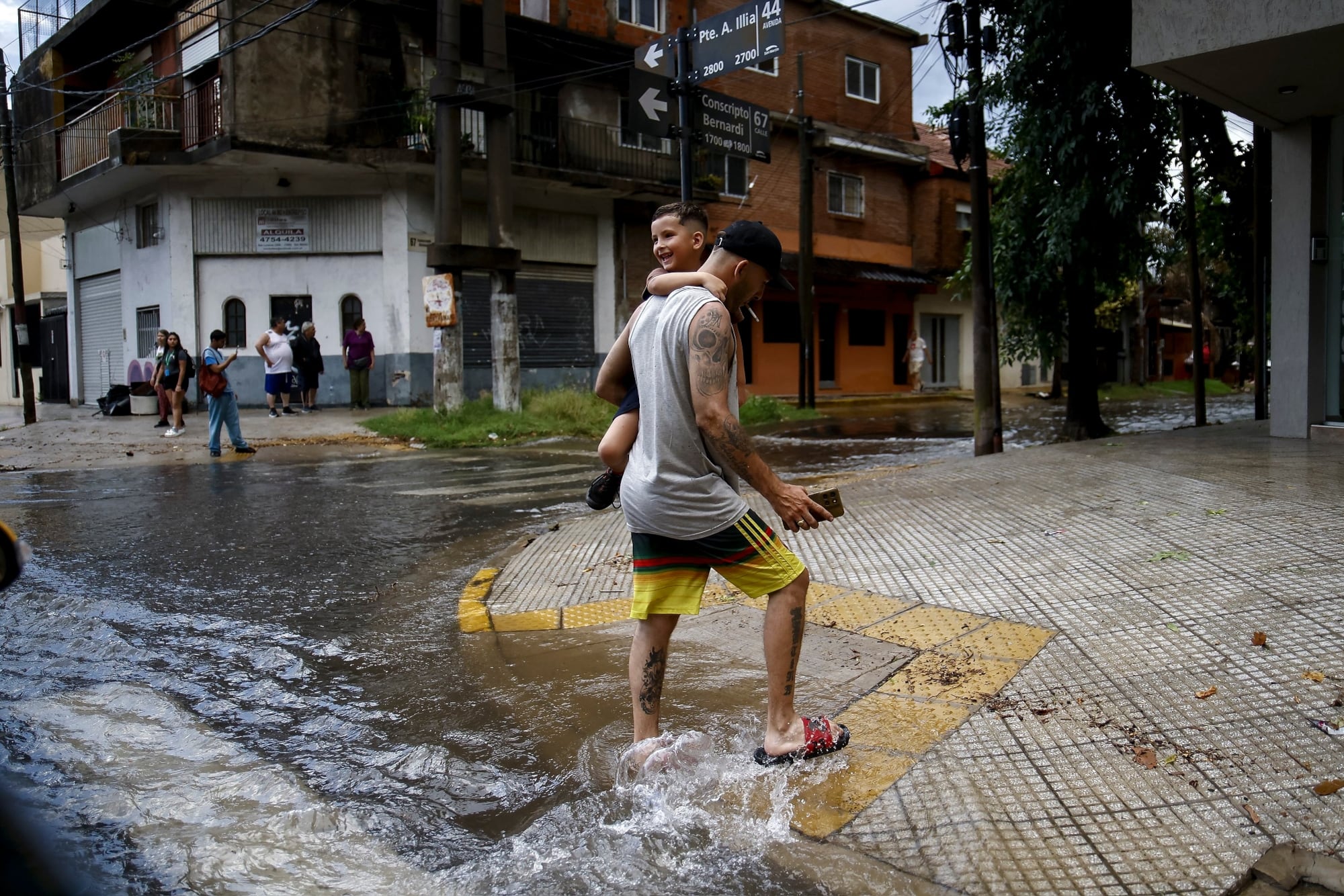 Calles inundadas en San Martín