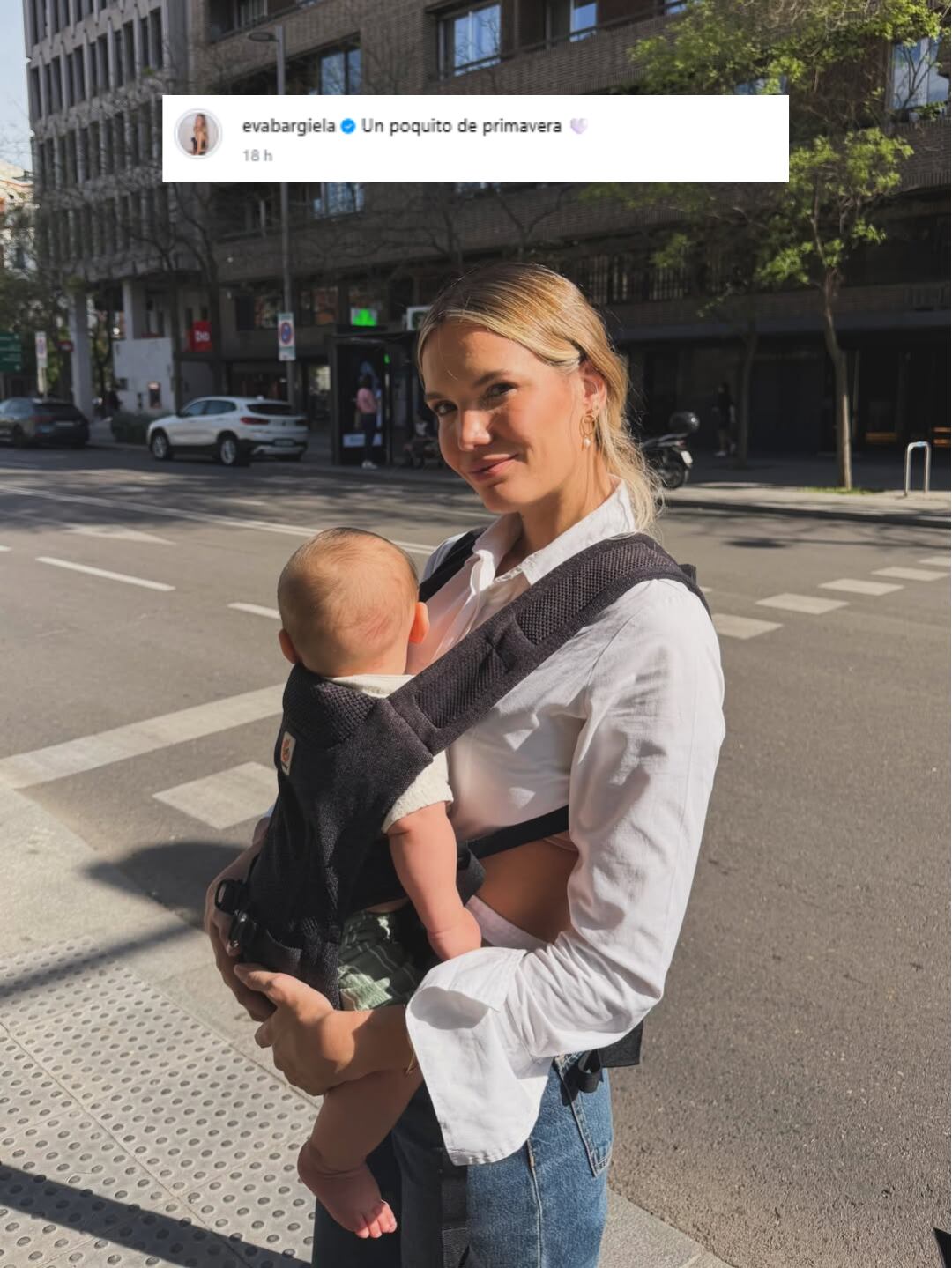 Eva y Faustino en pleno paseo por las calles madrileñas (Foto: Instagram @evabargiela)