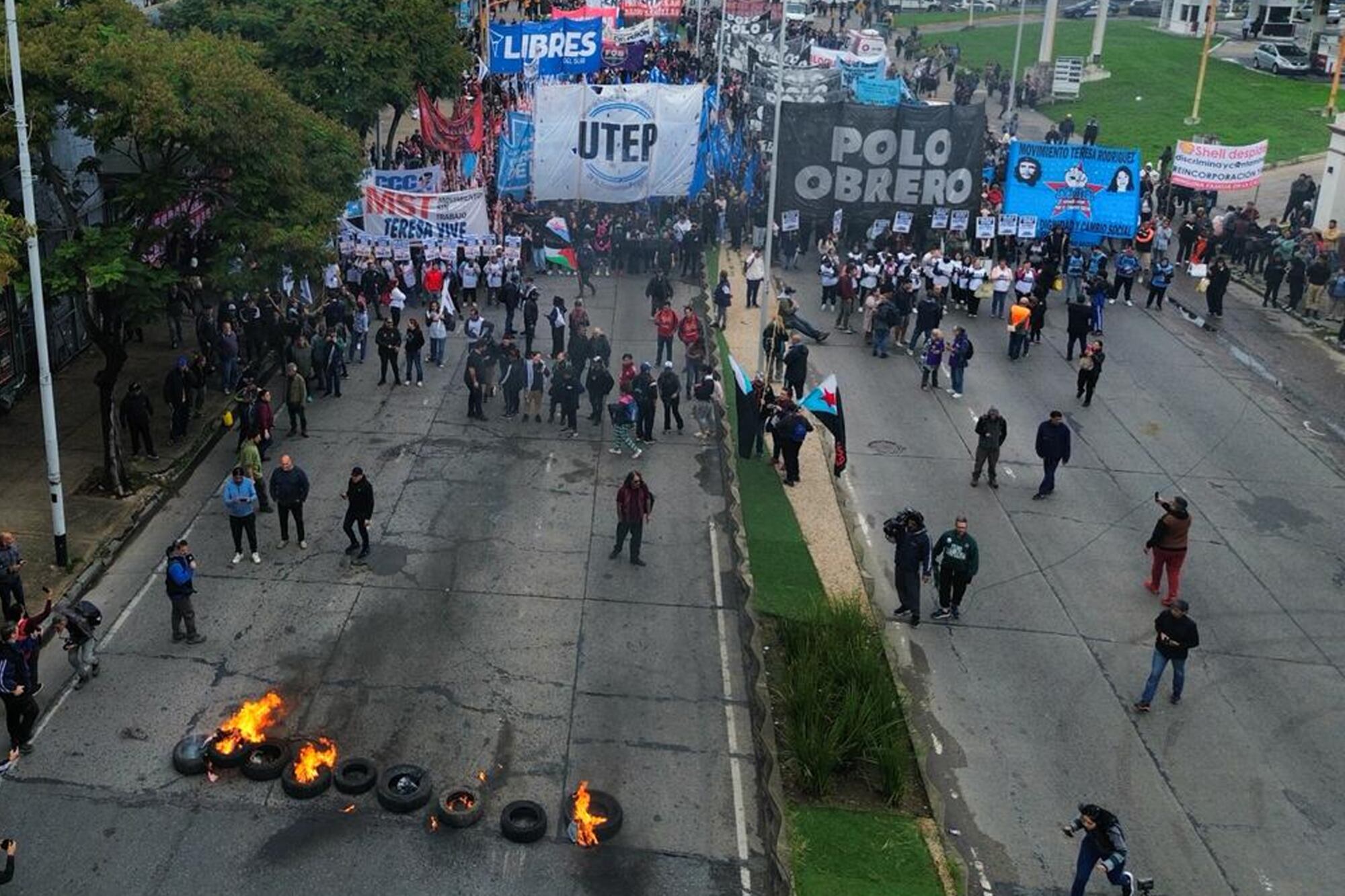 Una imagen de las columnas, en Avellaneda