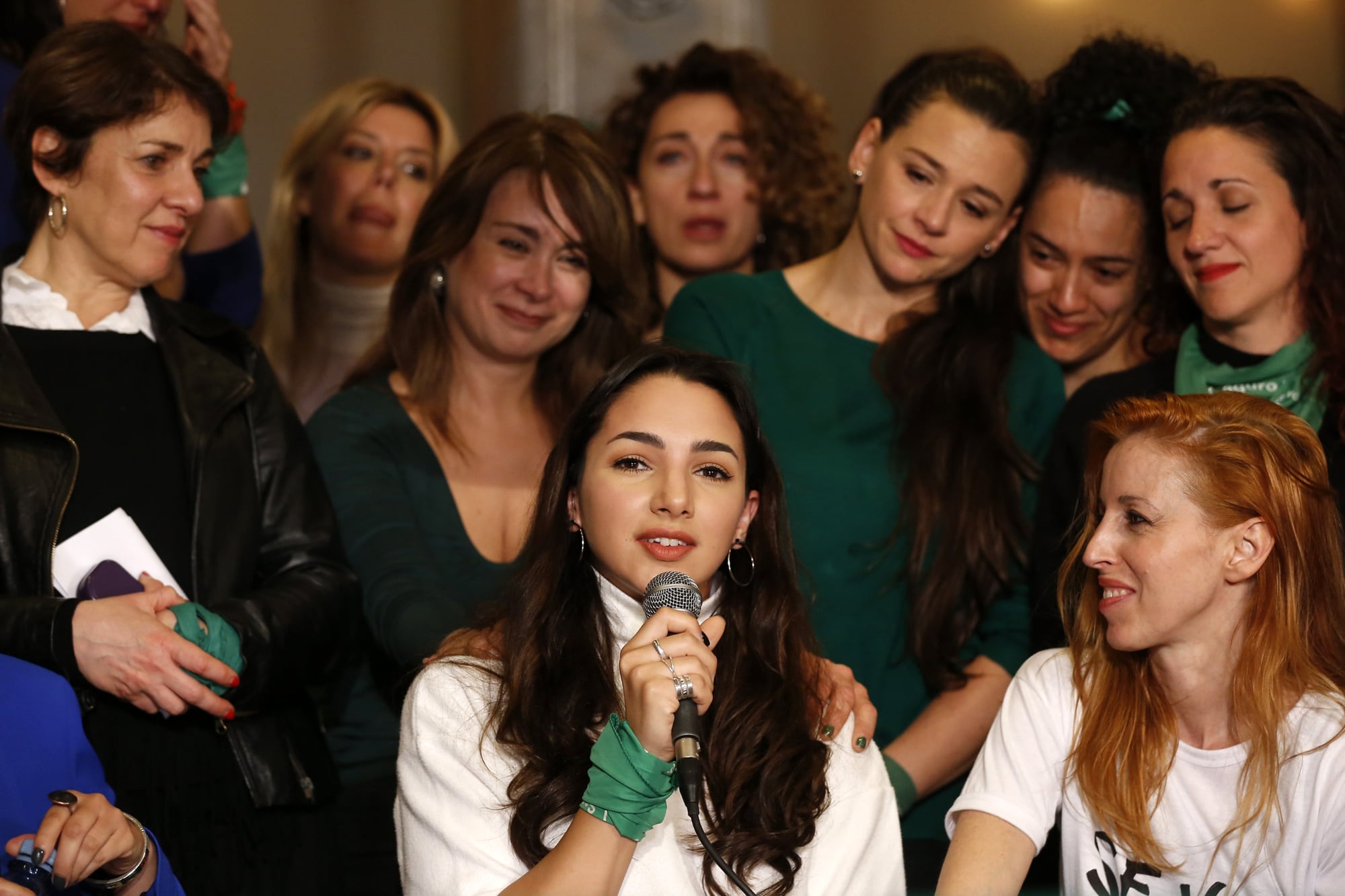 Thelma Fardin y el colectiva de actrices argentinas en conferencia de prensa