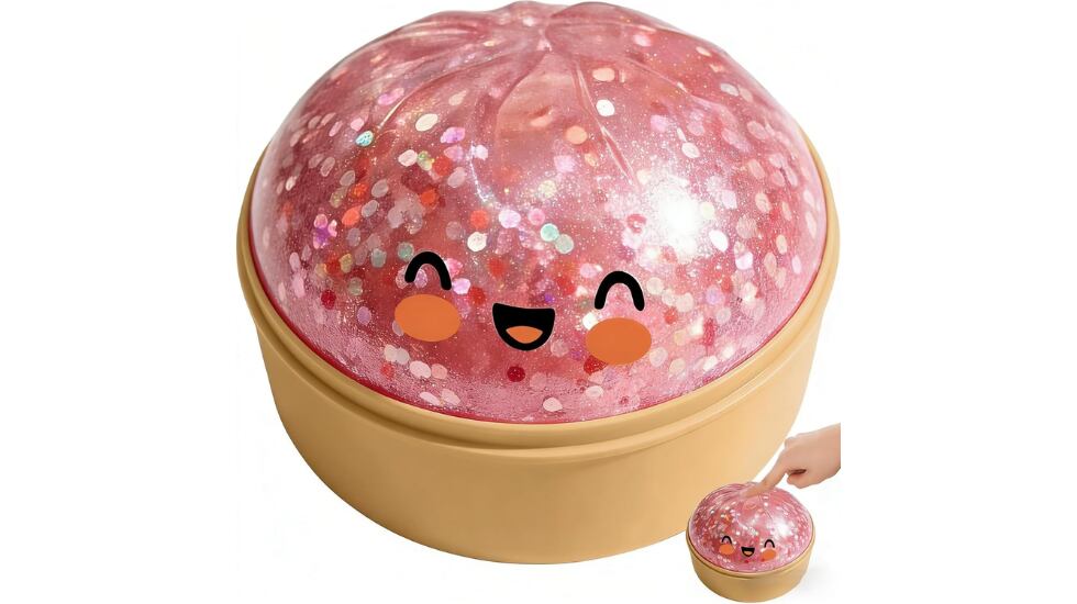 Dumpling squishy con purpurina.