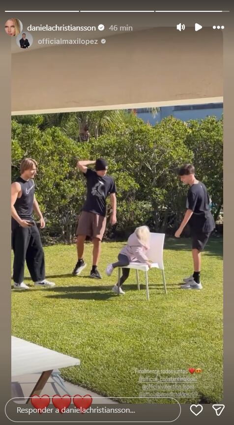 La emoción de Maxi López al mostrar un video del reencuentro de sus hijos: “Finalmente todos juntos” (Foto: Instagram /danielachristiansson)