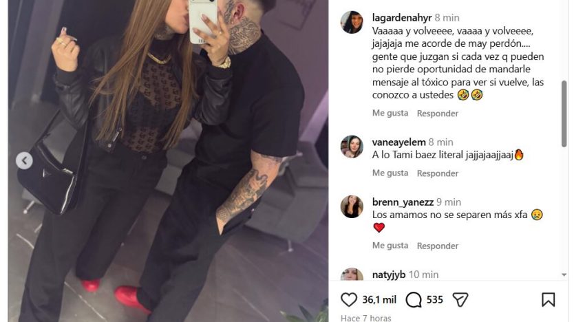 Tamara Báez volvió con su exnovio y desconcertó a sus seguidoras con una foto: “Mucho frío para estar soltera”