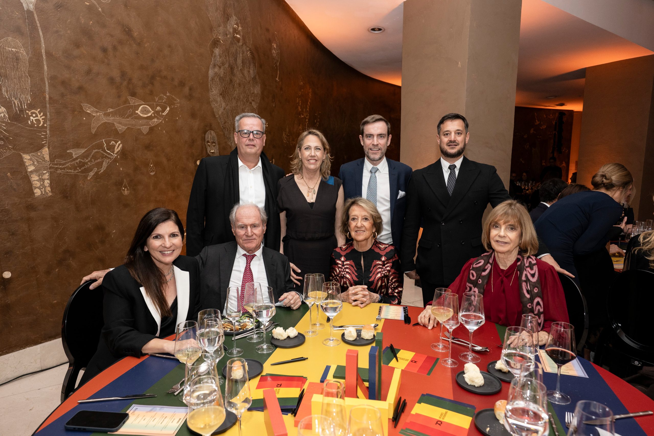 En la noche a beneficio del Museo Moderno: Andrés Brun, Sofía Weil de Speroni, Federico Braun (h) y Alfredo Staudt junto a Larisa Andreani, Federico Braun (p), María del Carmen Cerruti y María Freixas