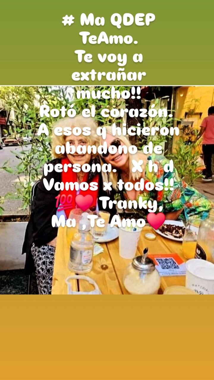 El dolor de Raquel Mancini por la muerte de su mamá. (Foto: Instagram/raquel_mancini)