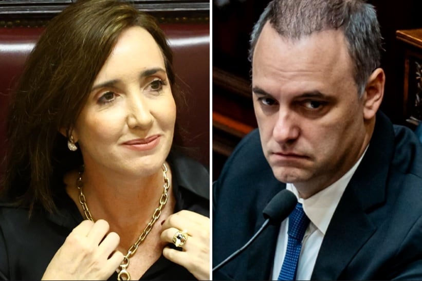 La vicepresidenta Victoria Villarruel y el jefe de Gabinete, Manuel Adorni