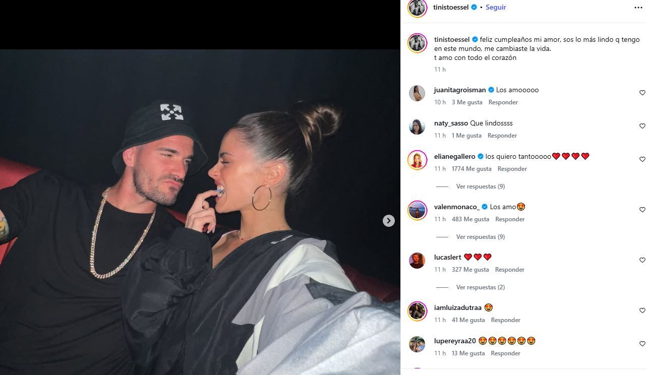 Tini Stoessel le dedicó un mensaje en las redes a su novio Rodrigo De Paul. (Foto: Instagram/tinistoessel)