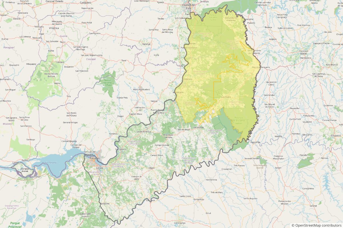 Zona de la provincia de Misiones alcanzada por el alerta que emitió el Servicio Metereológico Nacional. (Foto: TN)
