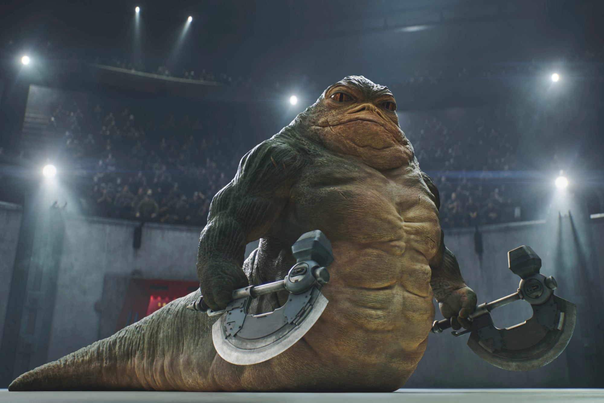 Rotta the Hutt, interpretado por Jeremy Allen White, en el film Star Wars: The Mandalorian and Grogu
