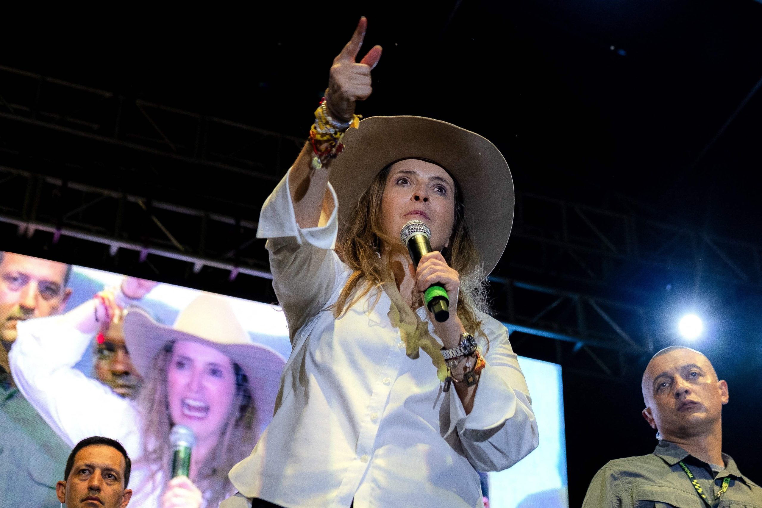 Valencia habla durante un acto de campaña en Villavicencio, departamento del Meta, Colombia, el 30 de abril de 2026
