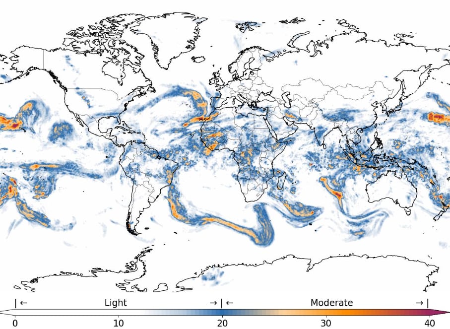 El mapa de las turbulencias en el mundo