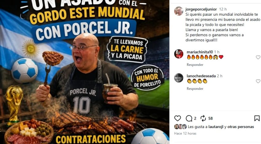 Revelaron cuánto cobra Jorge Porcel Jr. por organizar asados durante el Mundial 2026: “Recibí 500 llamados”