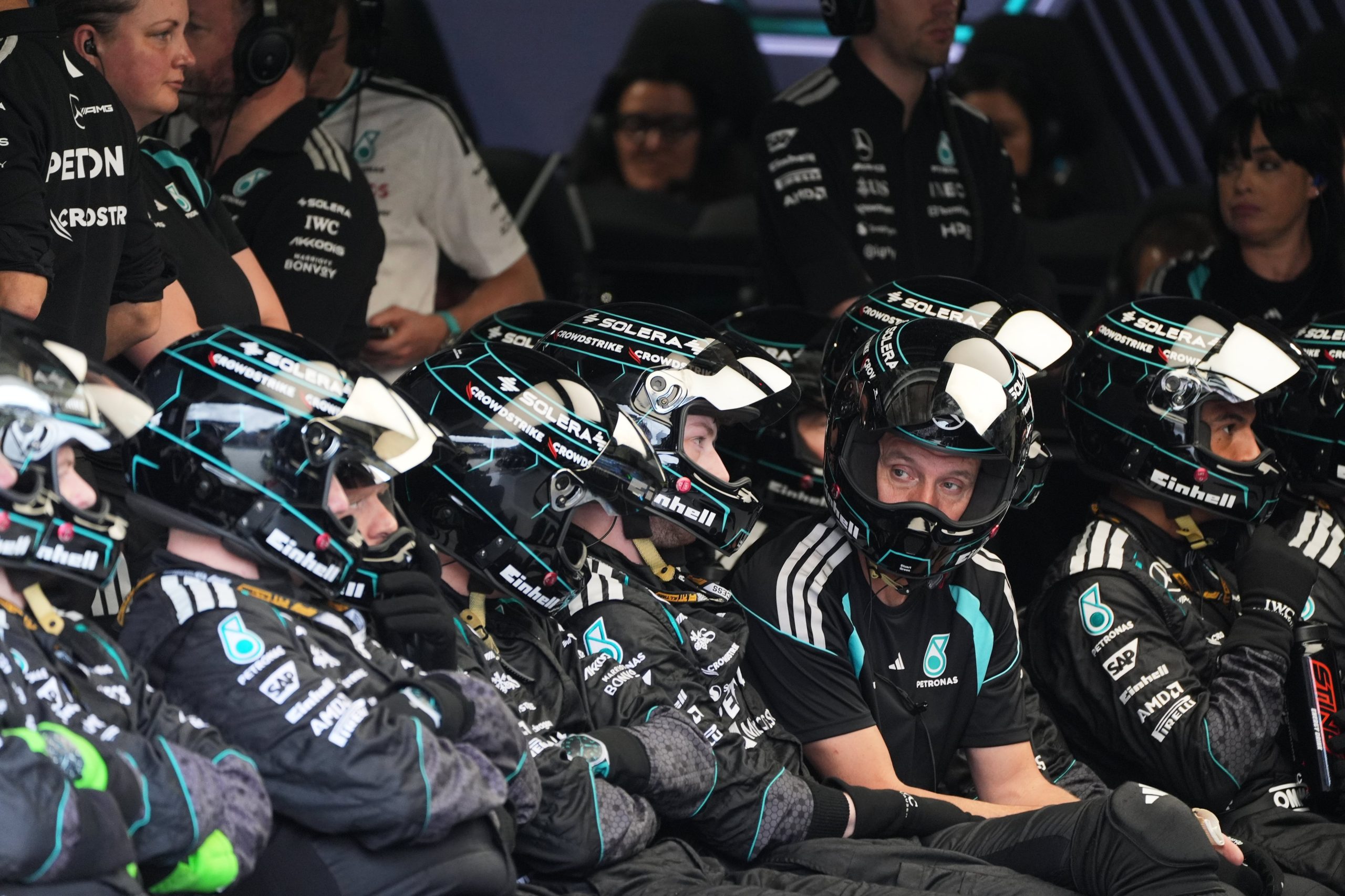 El equipo de Mercedes durante el Gran Premio de Miami