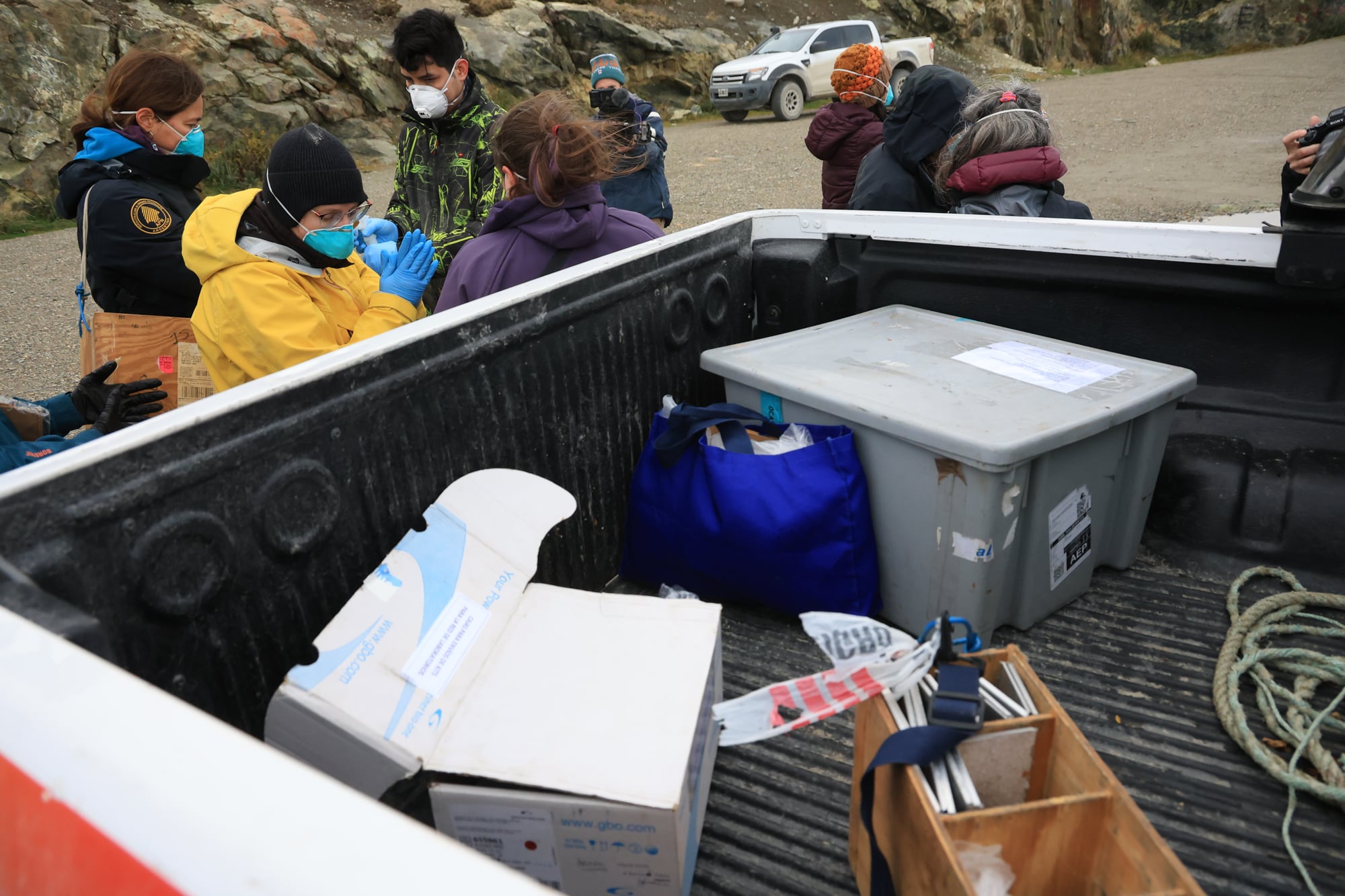 El equipo del operativo en Ushuaia se prepara para otra jornada de trabajo