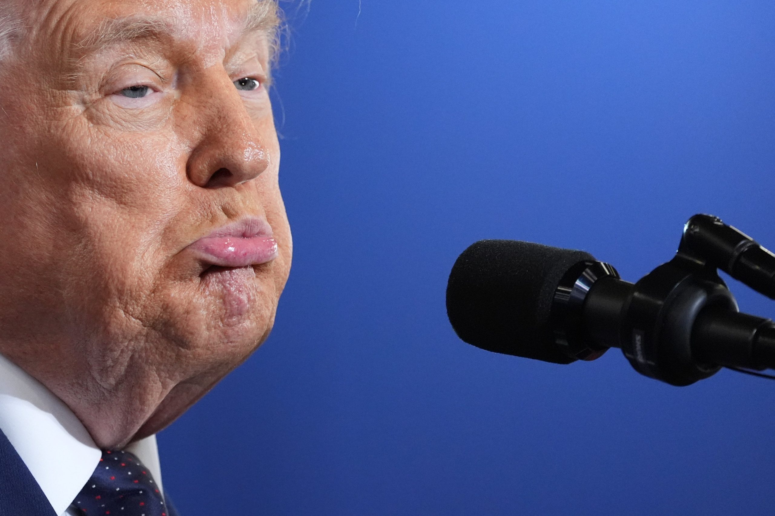 El presidente Donald Trump habla en el Rockland Community College