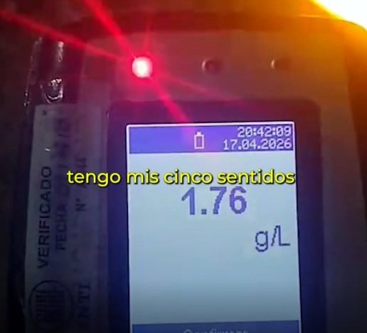 Lo frenaron en un control, dio positivo y quiso defenderse: “Estoy consciente, tengo mis cinco sentidos”