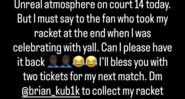 Frances Tiafoe celebró con el público, perdió una raqueta y la recuperó tras ofrecer entradas para Roland Garros