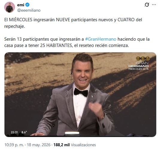 Emiliano Rodríguez hizo viral su mensaje de X en el que habló de lo que dijo Santiago del Moro al aire. (Foto: X/eeemiliano)