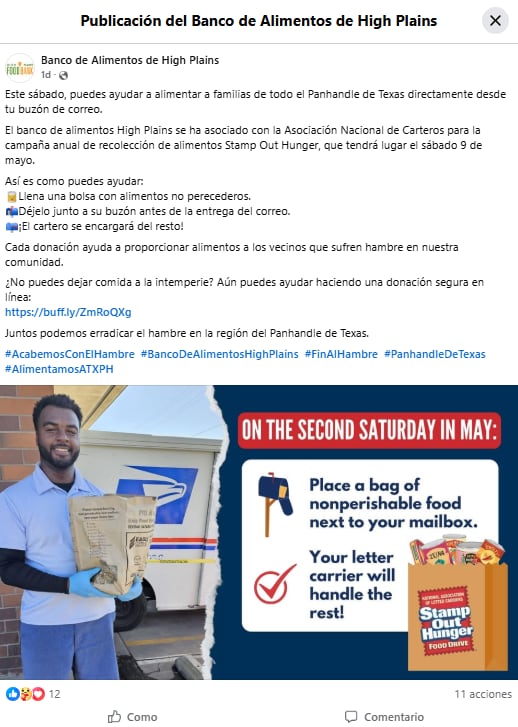 La colecta anual es el próximo 9 de mayo