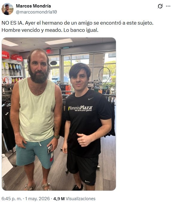 La publicación que desencadenó un sinfín de reacciones en torno al aspecto de Gonzalo Higuaín