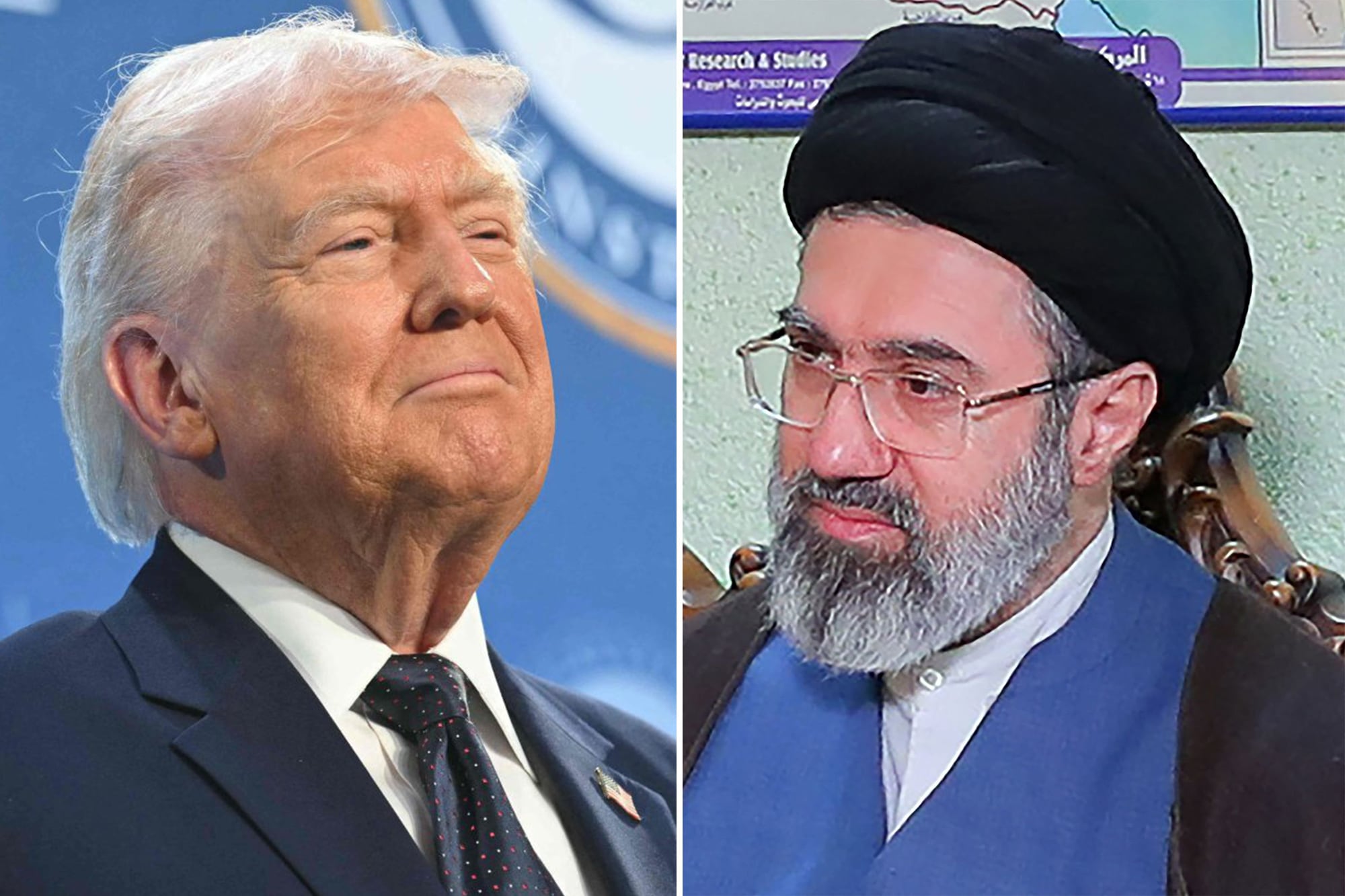 Donald Trump y Mojtaba Khamenei